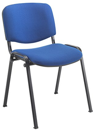 Office Hippo Heavy Duty Stackable Reception Chair, Black Frame, Fabric, Royal Blue