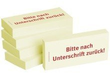 BIZSTIX Bedruckte Haftnotizen - Text: Bitte nach Unterschrift zurck