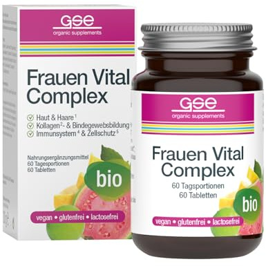 GSE Frauen Vital Complex Tabletten (Bio) pflanzliche Rezeptur mit Guaven- & Mangofruchtextrakt vegan, Bio-Qualität, glutenfrei & laktosefrei