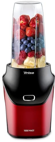 Trisa Standmixer, 1000W Hochleistungsmixer, 25000 U/Min, 6-Klingen-Aufsatz, Nutrition Mixer, Robustes Tritan, Einfache Handhabung, Für Obst, Gemüse & Nüsse