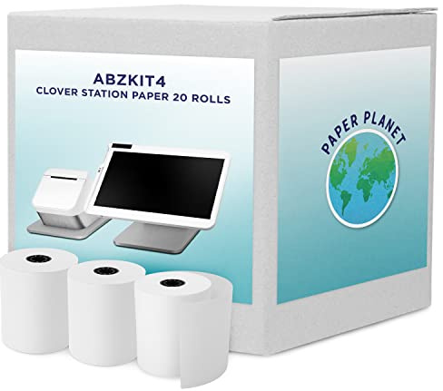 Thermal Paper for Clover POS (Clover Station Thermal Printer) by Paper Planet | Credit Card Receipt Rolls for C500 C501 C503 C100 P100 | 20 Rolls