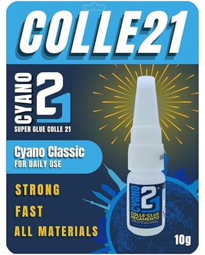 Super Colla ciano Colle 21. Super Colla Cianoacrilato da 10g. colla ciano multi usaggio, colla forte per bricolage e modellismo