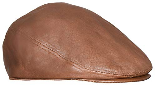 Infinity Leather Echtes Aus Leder Ivy Barett Zeitungsjunge Gatsby Golf Cabbie Schiebermütze