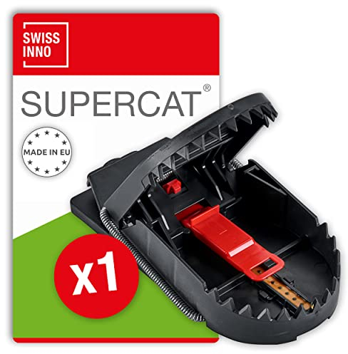 SWISSINNO Trappola per Ratti PRO SuperCat – Trappola Riutilizzabile e Affidabile – Eliminazione Rapida e Precisa – Con Esca al Burro di Arachidi - 1 Trappola