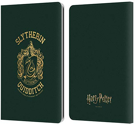 Head Case Designs Offizielle Harry Potter Slytherin Quidditch Deathly Hallows X Leder Brieftaschen Handyhülle Hülle Huelle kompatibel mit Kindle Paperwhite 1/2 / 3