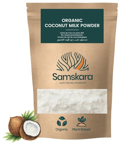 Leche de Coco en Polvo Pureza COCO | Orgánica BIO | Vegana y Sin Azúcar | Ideal para Cocinar | Alternativa a la Leche de Almendras en Polvo | Leche de Coco Sin Gluten Samskara (500g)