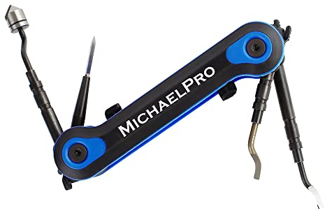 MichaelPro MP009068 Universal 4-in-1 Deburring Tool Set with Multi Blades, Handy & Portable Deburring Kit with 4-in-1 Blades for Steel/Stainless Steel, Aluminum, Plastic, Cast Iron- Black/Blue