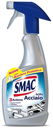 Smac - Brilla Acciaio, Detergente Spray, Azione Anticalcare e Lucidante, Sgrassatore con Barriera Protettiva, 520 ml