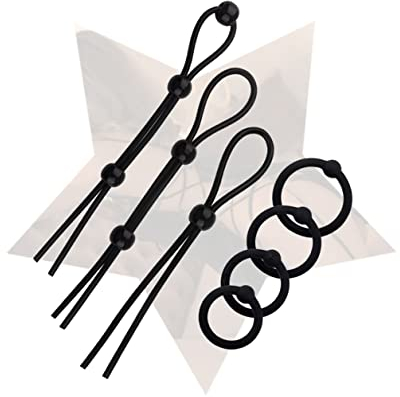 Sportliche Männliche Requisiten 7 Stück Silikon Einfache Verwendung Ring Verschiedene Größen Schwarz Mehrzweck Flexibilität Freie Weiches Set