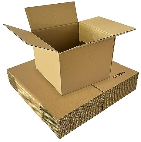 KAPCO 10 Small Cardboard Boxes 8x6x4” (203 x 152 x 102mm) | Strong Single Wall Brown Postal Box | Recycled Shipping Cartons for Packing, Storage, Mailing, Parcel Delivery, Packaging & Small Business