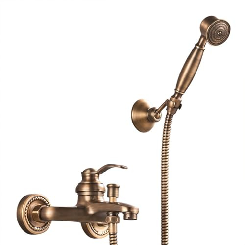 Badewannenarmatur Messing Antik Finish - Einhand Wandmontage Wannenarmatur Mit Handbrause, Dusche Set