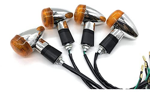 RonGQi Blinker Motorrad 4PCS Motorradumdrehenssignale Leuchten for Kawasaki Vulcan verwendet VN800 900 1500 1600 1700 2000 Benutzerdefinierte Honda VTX1300 C r s Retro Licht drehen Motorrad Blinker