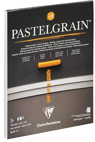 Clairefontaine 976058C Zeichenblock PastelGrain N.1 24x30 cm 12 Blatt 360g