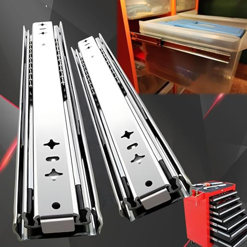 KAnduo 250-1500mm Schubladenschienen 1Paar Rollenauszug Teleskopschiene Schubladenauszug Tragkraft 120kg Kugelführung (Color : Without Lock, Size : 800mm)