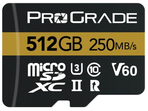 microSD Card V60 (512GB) - getestet für SD-Kartengeräte in voller Größe | Bis zu 250MB/s Lesen, 130MB/s Schreiben von ProGrade Digital