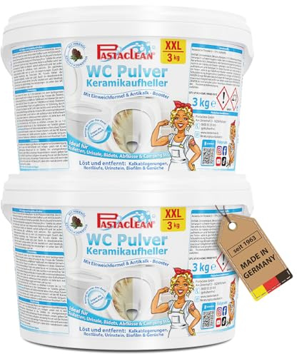 Pastaclean® WC Reiniger Pulver 6 kg I Toiletten-Reiniger für WC-Hygiene & WC-Frische I WC Schaum EXTRA STARK gegen Kalk- & Urinstein I Reinigt bis unter den Rand der Toilette