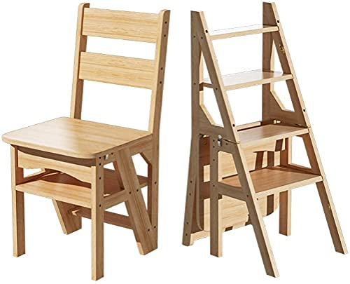 Foldable Step Stool, Plant Supports, 4 Step Ladder for Home | Folding Wooden Step Stool | Wood | Interior footrest | Portable Shoe Bench/Flower Shelf, Floor Step Stools