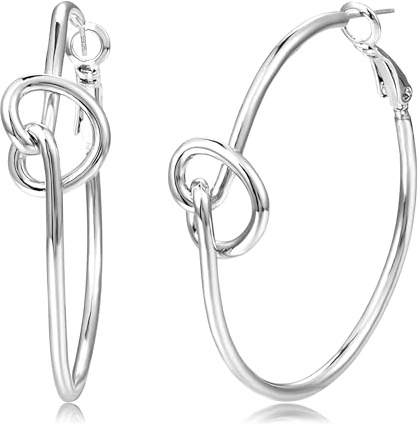 925 Sterling Silber Ohrringe Creolen, Dünne Große Creolen Ohrringe Silber, Hypoallergen Creolen Ohrringe Silber für Damen