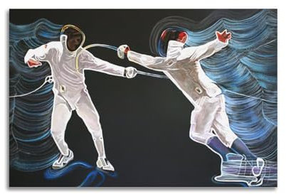 qiyan Sport-Poster, gemaltes Fechten, cooles Poster, dekorative Malerei, Leinwand, Wandposter und Kunstdruck, moderne Familienschlafzimmer-Dekoration, Poster, 50 x 75 cm
