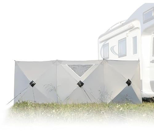 Unikka CrazyQic Pare-vent pop-up – Paroi coupe-vent compacte et légère en 3 parties (360 x 120 cm), installation rapide, tissu 210D robuste, idéal pour le camping et les activités de plein air