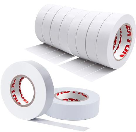 DEKTON Lot de 10 rubans isolants blancs | Protection jusqu'à 600 V | Ruban adhésif PVC auto-fusible | Résistant à l'eau pour une durabilité | Fonctionne à des températures de -0 à 8 °C | Solide,