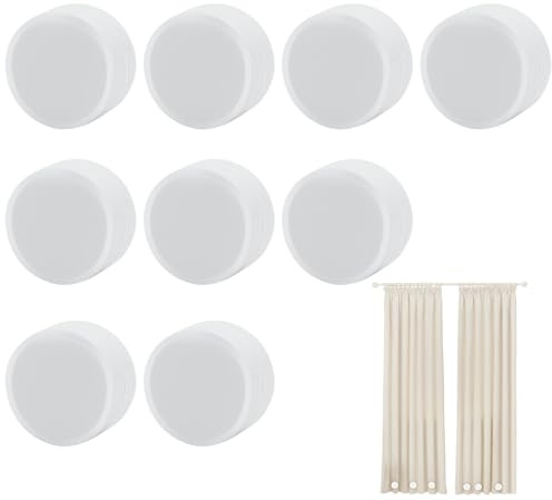 BORISCA 18 PZ Rotondo Magnetico Tenda Pesi, 4 CM Pesi per Tende Doccia Rotondo, Impermeabile Pesi per Tende da Esterno per Doccia, Calamite per Tende da Interno per Doccia Calamite Tovaglia(Bianco)