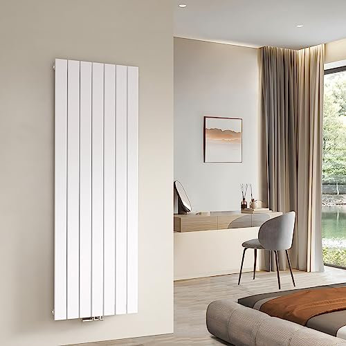 Radiateurs de Salle de Bain Radiateur Plat Vertical 1600x540mm Radiateur Panneau Monocouche Blanc Plat Connexion Centrale 991 Watt Chauffage