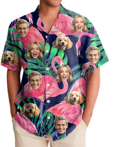 Custom Hawaiian Shirt for Men, Personalised Face Shirt, Shiteshirts for Men, Funny Hawaiian Shirts, Button Down Short Sleeve