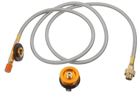Garneck Adaptador de Recarga de Gas Propano con Manguera de Extensión para Camping y Cocina al Aire Conector para Estufas y Reguladores de Gas para Viajes y Acampadas
