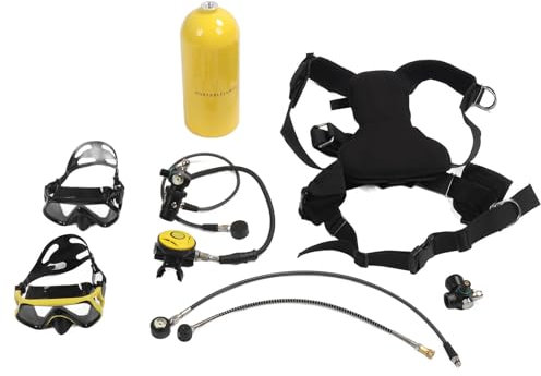 Scubaing Tauch Zylinder Sauerstoff Zylinder 3L Leichtbau-Aluminium mit Druck Messgeräten für Unterwasser Atmung 30-50 Minuten (Yellow)