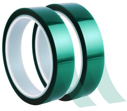 EXIN DEHCEN 2 Rollen Hitzebeständiges Klebeband, Polyimid Film Tape Hohe Temp Tape Klebeband Hitzebeständig Electrical Tapes Kupfer Hochtemperaturband Elektronik Isolierband (20 mm x 33 m)
