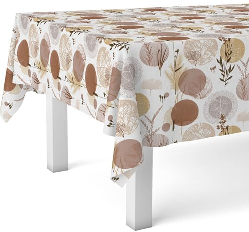 ECOMMERC3 | Tovaglia in tela cerata rettangolare dimensioni 180 x 140 cm - stile, durata e facile pulizia per il tuo tavolo - Tovaglia in tela cerata antimacchia e impermeabile - Siena Marrone