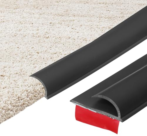 sourcing map 5mx35x10mm Carpet to Tile Transition Strip,Black | Self-Adhesive Carpet Edge Strip, PVC Gap Cover, Laminate Edge Trim,for Uneven Surfaces