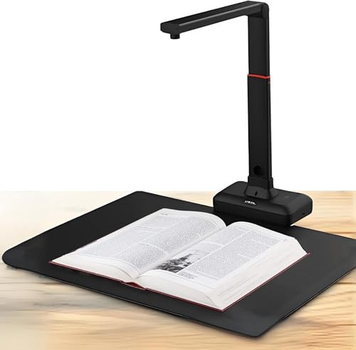 SHENGSHIYU Book Scanner,23MP,Auto Crop,Deskew,Remove Holes,Background Cleanup,Edge Fill,Text Correction,Color Enhance,Watermark,Dual Page Merge,A2 Portable Scanner with LED Fill Light
