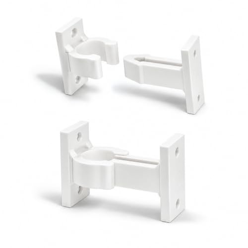 IdeaGenesis - Juego Retenedores para Ventanas y Contraventanas Exterior – Sujeta Ventanas Abiertas Resistente al Viento | Tope Ventana | Grillo Antióxido | Repuesto para Mallorquinas (Blanco, Mini)