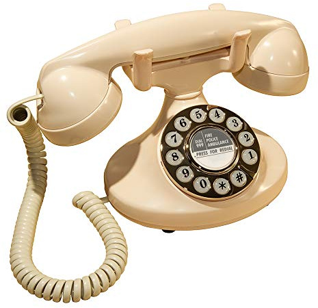 GPO Pearl Klassisches Drucktastentelefon im 20er Jahre Design- Creme