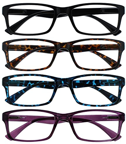 La Compañía Gafas De Lectura Negro Marrón Azul Púrpura Lectores Valor Pack 4 Hombres Mujeres UVR4092MIX +1,50