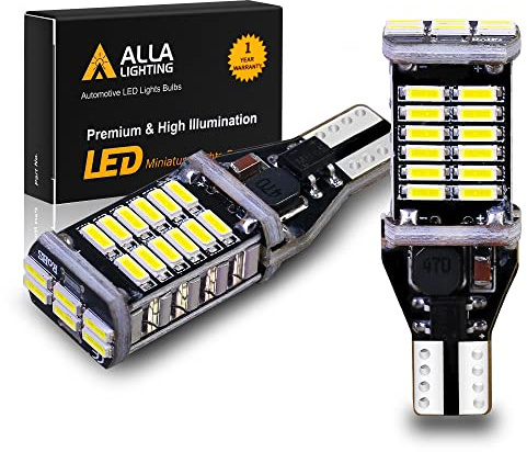 Alla Lighting 912 921 LED Bulbs for Back-up Reverse Lights, 6000K Xenon White CAN-BUS 4014 30-SMD T10 T15 906 W16W 921K 922, 360° Light Backup, Cargo Lights Replacement, Extremely Super Bright