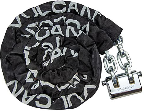 VULCAN Sicherheitsketten- und Schloss-Set - Premium gehäusegehärtet - 5/16 Zoll x 9 Fuß Kette (+/- 1,5 Zoll) - nicht mit Bolzenschneider oder Handwerkzeugen zuschneidbar