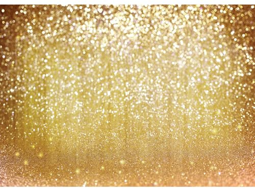 LYWYGG 7x5FT Vinyle Photographie Toile de Fond Or Particules Speckle Fond Rêveur Fantastique Thème Onirique Métal Festive Fête De Vacance Photographie Décorative Toile de Fond CP-10
