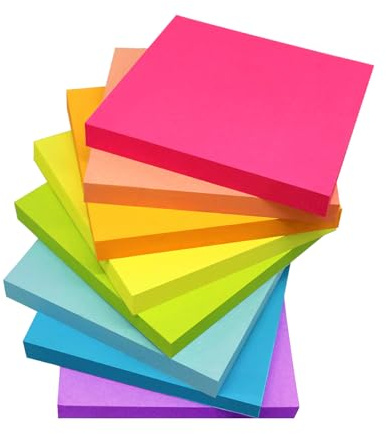 Sticky Notes 3x3 Inches,Bright Colors Self-Stick Pads, Easy to Post for Home, Office, Notebook, 82 Sheets/pad