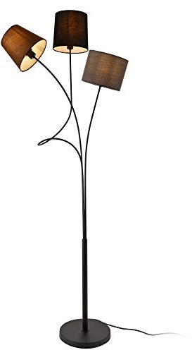 Golvlampa Läslampa Metall Textil Svart Brun Grå 146 cm