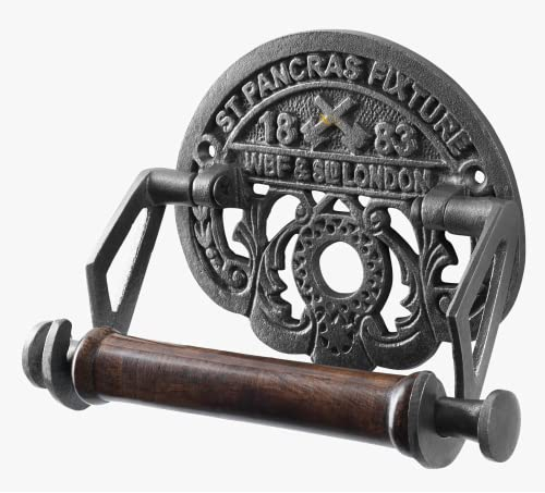 ACL Toilet Roll Holder Wall Mounted – StPancras Fixture Toilet Paper Holder for Bathroom - Cast Iron Novelty Toilet Roll Holder with Included Hardware
