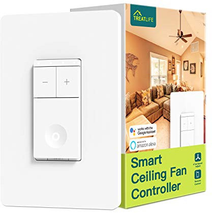 Miuphro Treatlife Smart Ceiling Fan Control, 4 Speed Fan Switch for Ceiling Fan, Neutral Wire Required, Smart Home Devices that Wo...