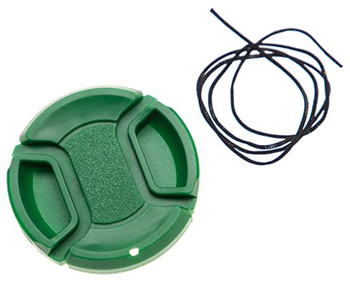 vhbw copriobiettivo universale 43 mm compatibile con fotocamera, DSLR - plastica, verde, con maniglia interna