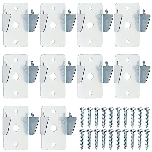 Sumnacon 5 Sets Metal Curtain Rods Brackets - Sturdy Curtain Rod Holders with Screws, Wall Mounted Double Curtain Rod Support Hooks for Home Office, Silver