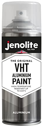 JENOLITE VHT - Vernice per alluminio – argento opaco – 400 ml (resistente al calore 650 ° C – perfetta per uso automobilistico e aree esposte ad alte temperature, resistente alla ruggine e alla