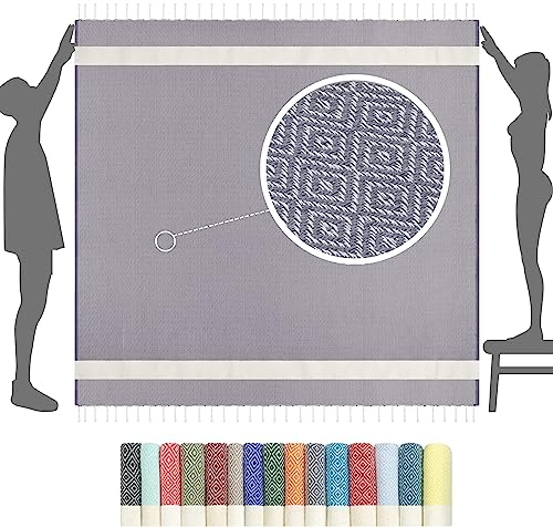furora Holiday Strandtuch XXL 200x200 cm: Baumwolle, leicht dünn | Picknickdecke Stranddecke + Strandhandtuch Groß, Hamamtuch Saunatuch Damen Herren, Beach Towel Cotton Strandlaken, Urlaub Must Have