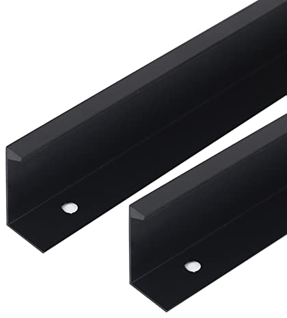 2 Stück Möbelgriff schwarz unsichtbar Schrankgriffe Versteckt SchubladenKnöpfe Modernes Türgriff Hinterschraubgriff für Schlafzimmer Küche Kleiderschrank Profilgriff (Länge 600mm)