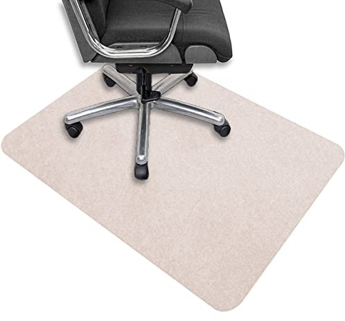 DG Catiee Bürostuhlmatte für Hartholzböden, langlebig, PVC, rutschfest, Bodenschutzmatte, rechteckig, Schreibtischstuhlmatte, Teppichschutzmatte (80 x 80 cm, 1 Stück, beige)